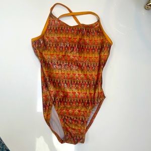 Child Satara Leos Leotard Orange sparkly Xlarge